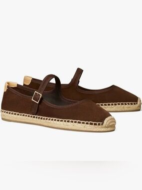 Tory Burch Suede Mary Jane Espadrille Flats